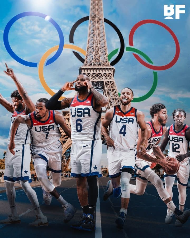 美國男籃今年將在巴黎奧運挑戰奧運5連霸。圖片取自X@bballforever_