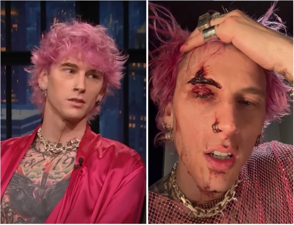 Machine Gun Kelly appeared on  ‘Late Night with Seth Meyers’ (Late Night with Seth Meyers / Instagram)