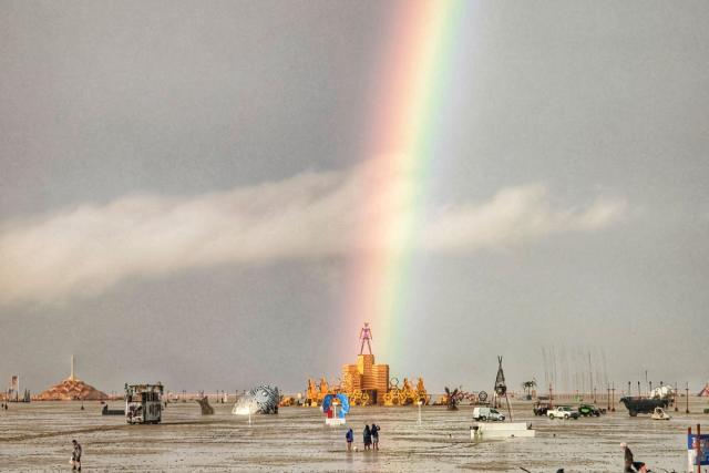 Wait times to exit Burning Man drop after flooding left tens of thousands  stranded in Nevada desert