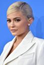 <p>Jenner dyed her hair blonde after giving birth to Stormi in 2018.</p>