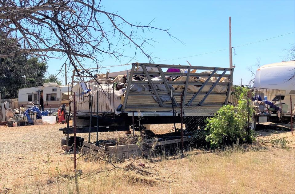 Bob Bruce said he has been trying to remove trailers and other belongings that were illegally placed on a portion of his property in Keswick west of Redding.