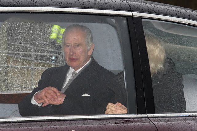 <p>Jordan Pettitt/PA Images via Getty Images</p> King Charles and Queen Camilla arrive at Clarence House in London on Tuesday morning