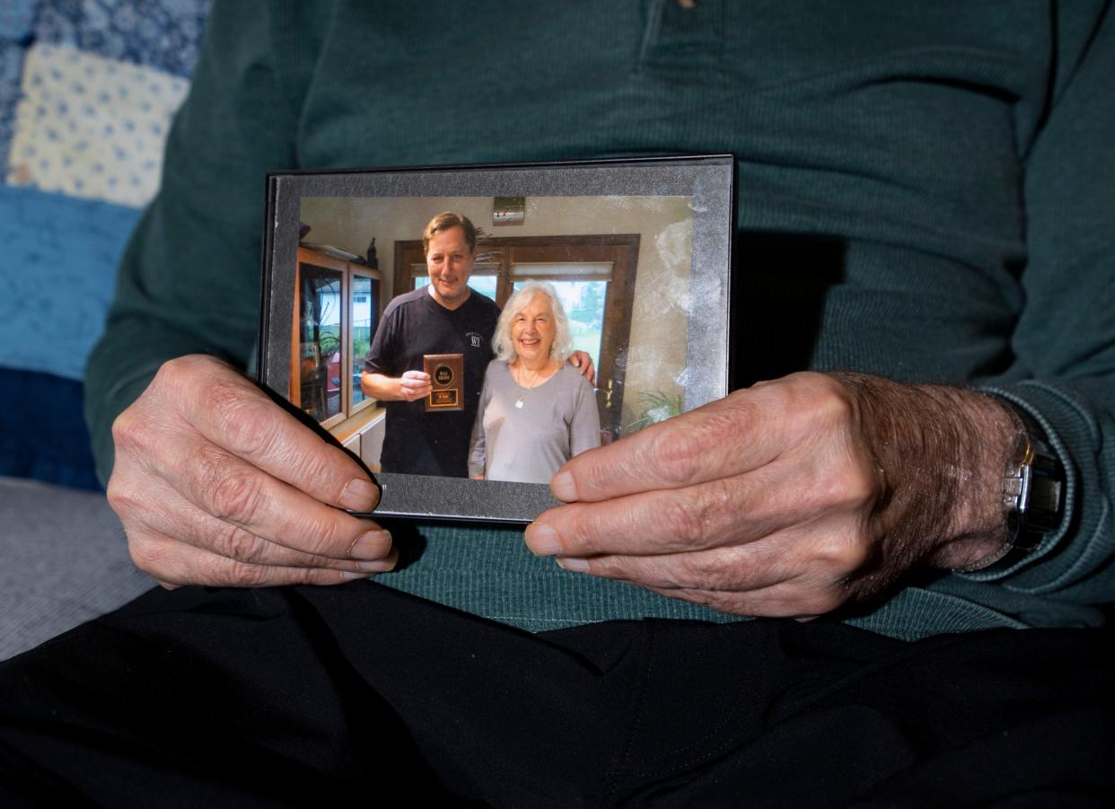 Dylan Abraham shares a photo of himself with his mother Nancy, one of the founders of the National Alliance on Mental Illness.