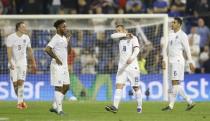 Football - Spain v England - International Friendly - Jose Rico Perez Stadium, Alicante, Spain - 13/11/15 England's Wayne Rooney and Raheem Sterling look dejected after Santi Cazorla scored the second goal for Spain Action Images via Reuters / Carl Recine