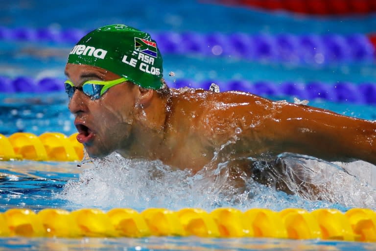 South Africa's Chad Le Clos swims his preliminary heat of the 100m butterfly event on day two of the 13th FINA Short Course Swimming World Championships, at the WFCU Centre in Windsor Ontario, Canada, on December 7, 2016