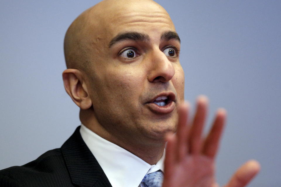 Minneapolis Fed President Neel Kashkari speaks during an interview at Reuters in New York February 17, 2016. REUTERS/Brendan McDermid 