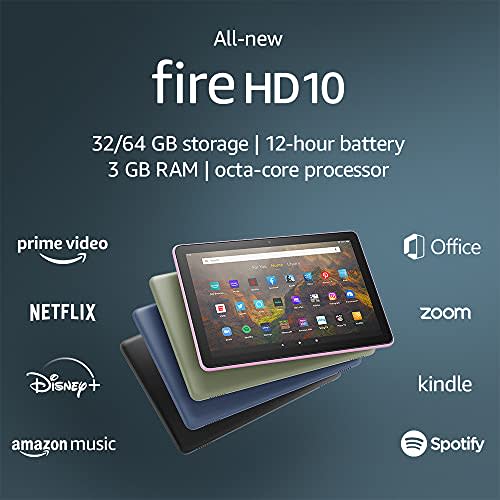 All-new Fire HD 10 tablet, 10.1", 1080p Full HD, 32 GB, latest model (2021 release), Black