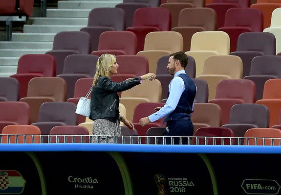 Manager Gareth Southgate of England with his wife Alison.