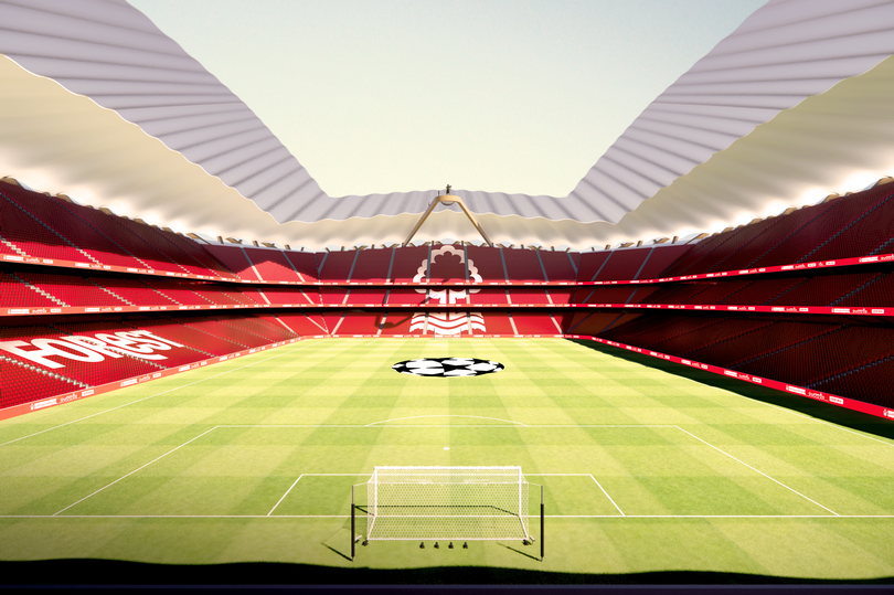 Internal view of Matt Drewitt's design for Nottingham Forest's City Ground