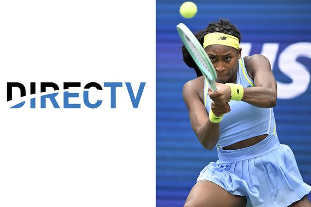 <p>DirecTV; Fatih Aktas/Anadolu via Getty</p> DirecTV; Coco Gauff at the U.S. Open