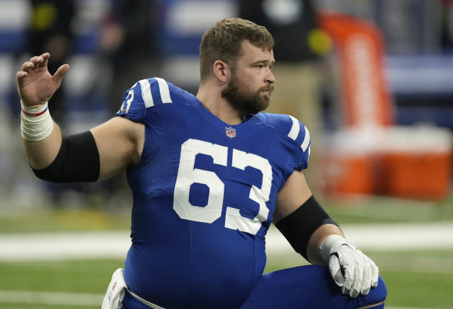 Colts' Danny Pinter carted off field with ankle injury