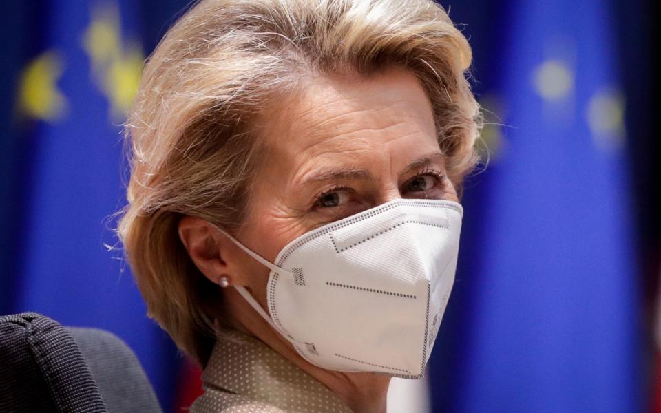 Ursula von der Leyen's comments came as Jean Claude Juncker attacked her 'stupid' war on vaccines - Stephanie Lecoq/Pool via Reuters