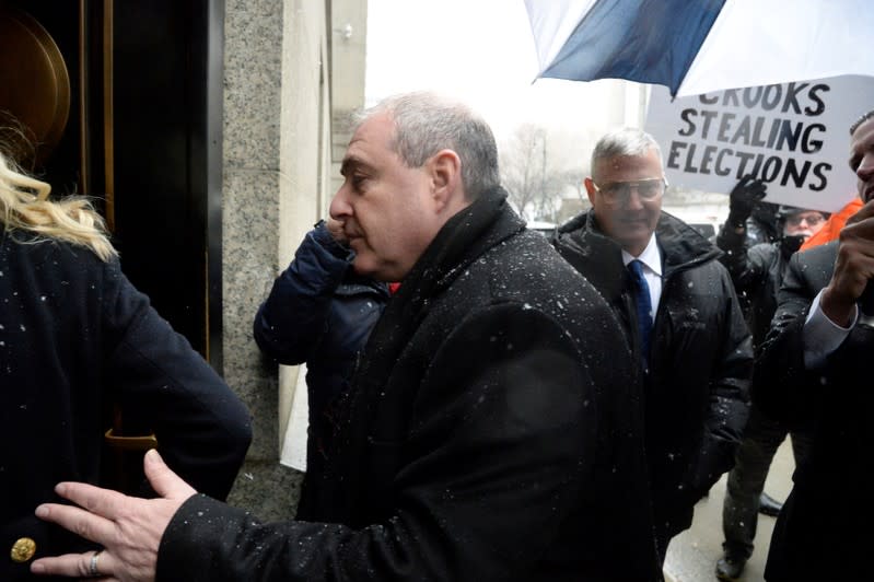 Ukrainian-American businessman Lev Parnas arrives for a status hearing at the Manhattan Federal Court in New York