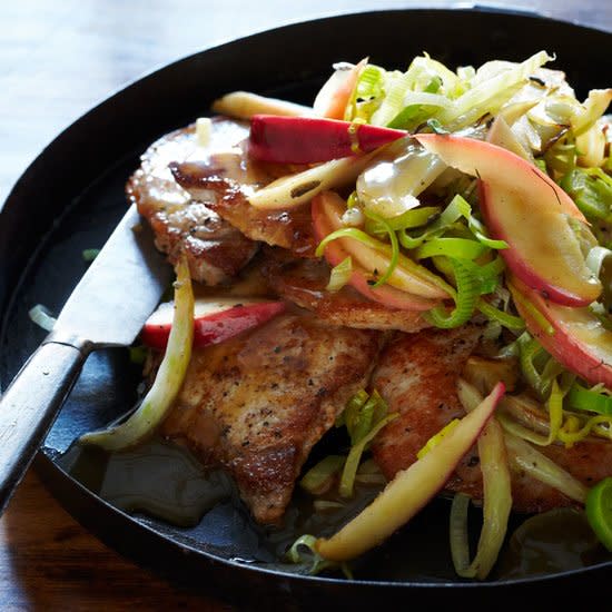 Pork Chops with Apple, Fennel and Sage