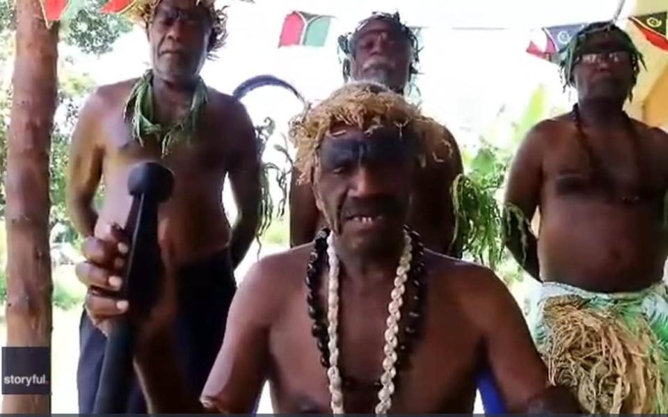 Chief Willie Lop on the island of Tanna expressed deep regret for the death of the Duke of Edinburgh -  Jean-Pascal Wahe via Storyful