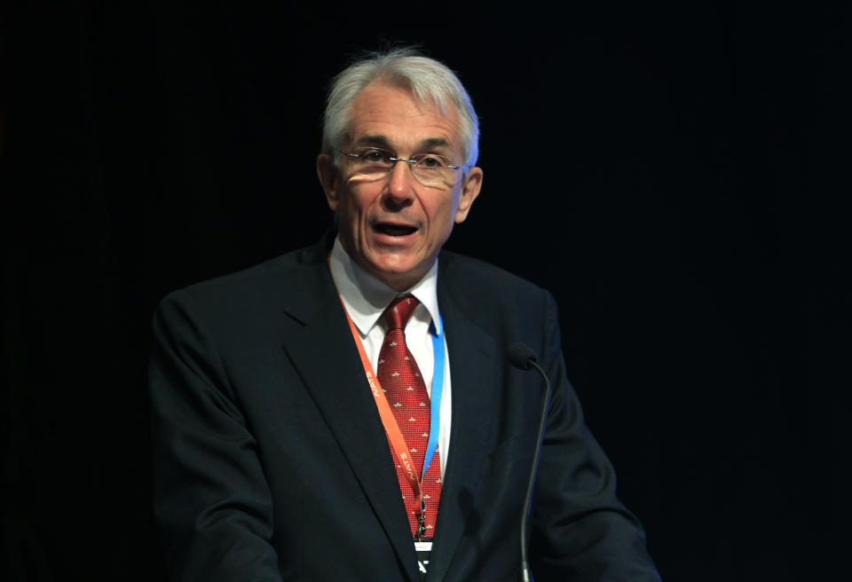 Chief Executive and Director General of the International Air Transport Association (IATA) Tony Tyler speaks during the IATA Ops Conference in Kuala Lumpur, Malaysia, Tuesday, April 1, 2014. (AP Photo/Lai Seng Sin)
