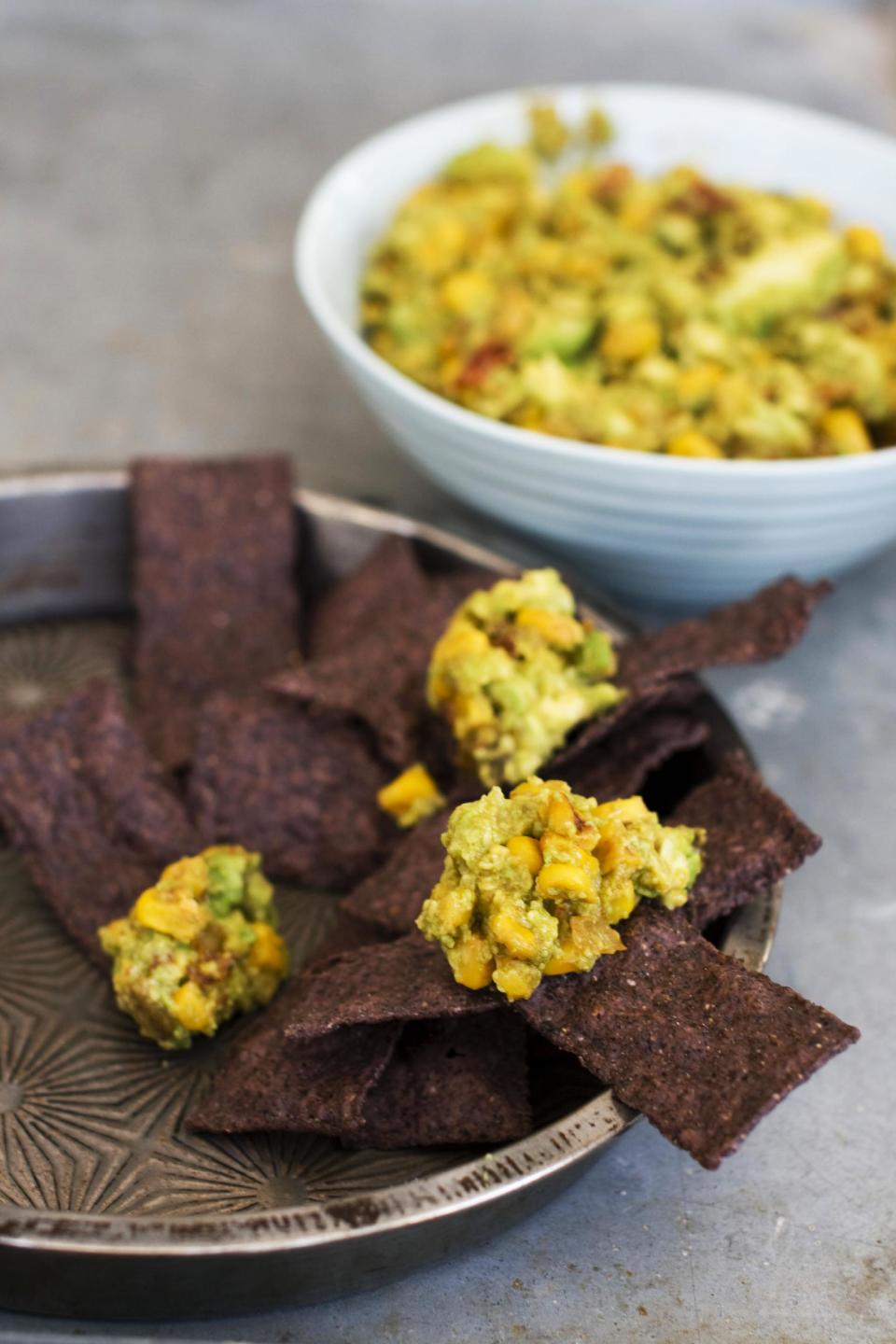 n this image taken on January 7, 2013, chipotle corn guacamole is shown in Concord, N.H. (AP Photo/Matthew Mead)