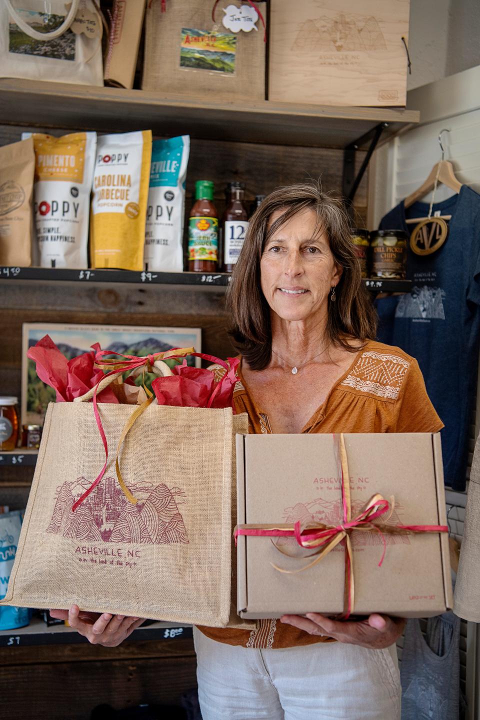 Celia Naranjo, owner of the West Asheville gift basket store Asheville Goods.