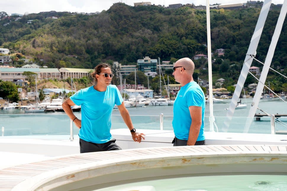 Ben Willoughby and Captain Kerry Titheradge film Bravo's Below Deck