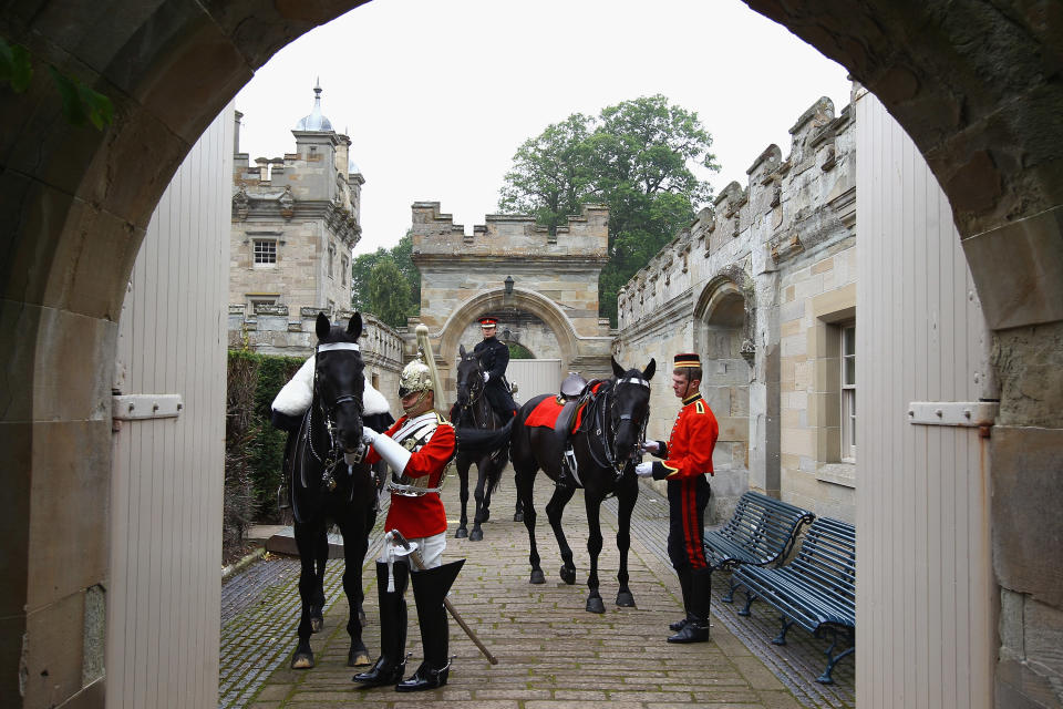 The Household Cavalry Prepare At Floors Castle Ahead Of Massed Pipe Bands Day