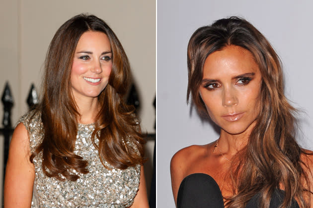 Kate Middleton und Victoria Beckham leiden unter großporiger Gesichtshaut. (Bilder Getty Images)