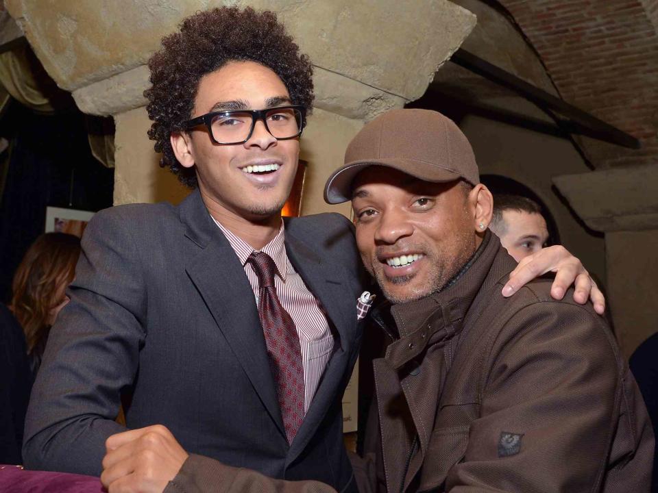 <p>Cohen/Getty</p> Trey Smith and Will Smith attend a Vanity Fair and L