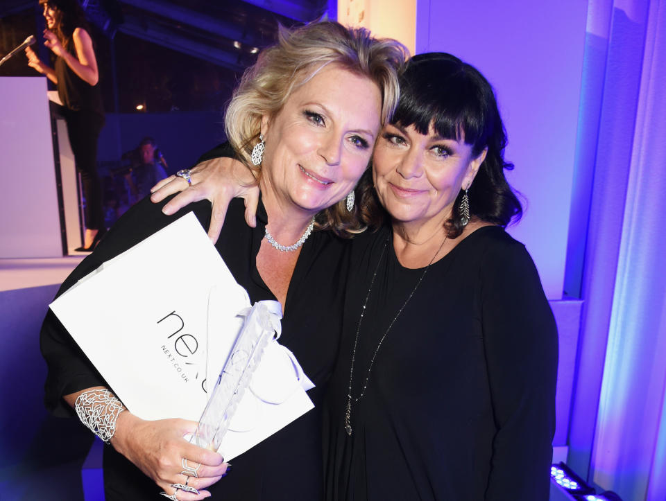 LONDON, ENGLAND - JUNE 07:  Jennifer Saunders (L), winner of the Outstanding Contribution award, and Dawn French attend the Glamour Women Of The Year Awards in Berkeley Square Gardens on June 7, 2016 in London, United Kingdom.  (Photo by David M. Benett/Dave Benett/Getty Images)