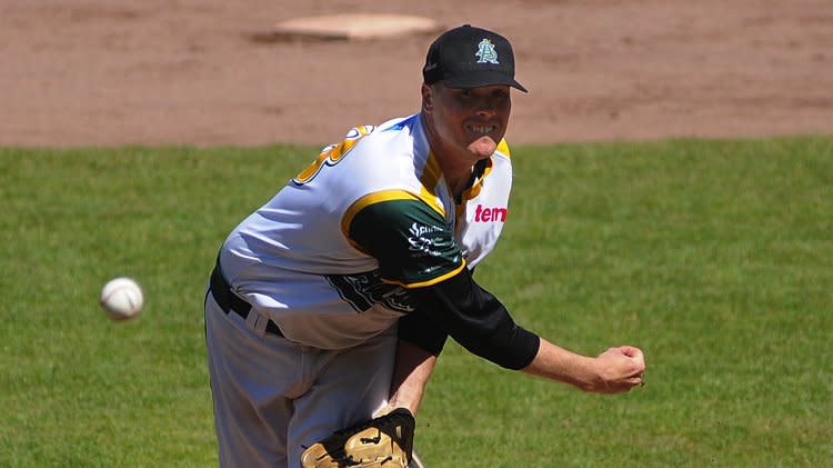 Before he was a Democratic candidate for the U.S. House of Representatives, J.D. Scholten pitched in a variety of semi-pro baseball leagues, spending time in Europe. (Photo courtesy J.D. Scholten)