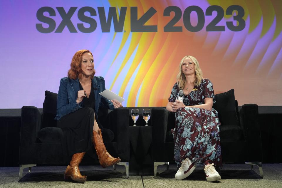 MSNBC host Jen Psaki speaks with Chelsea Handler, comedian, television host and author, during a featured session at South by Southwest on March 10.