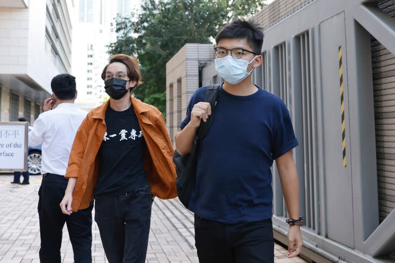 Pro-democracy activist Wong arrives at West Kowloon Courts in Hong Kong