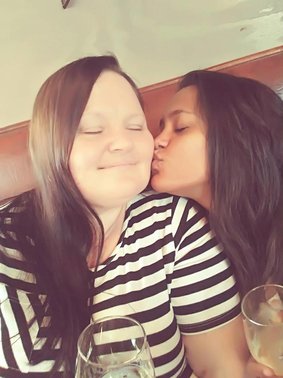 Yasmin Vitalis, right, kisses her mother, Cynthia Parker in 2017. After Vitalis died in February 2022, it took medical examiners seven months to conclude that she died from a drug overdose. That left Parker without the insurance money she needed to pay her daughter’s debts and funeral expenses.