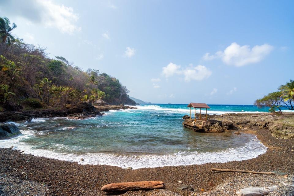 View of a small bay near Capurgana, Colombia