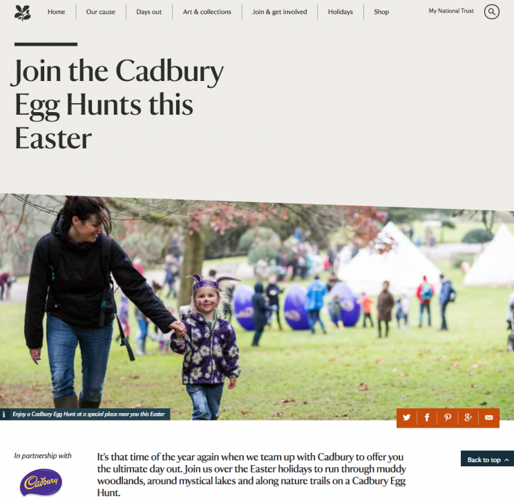 Easter also makes an appearance on the National Trust website [NT]