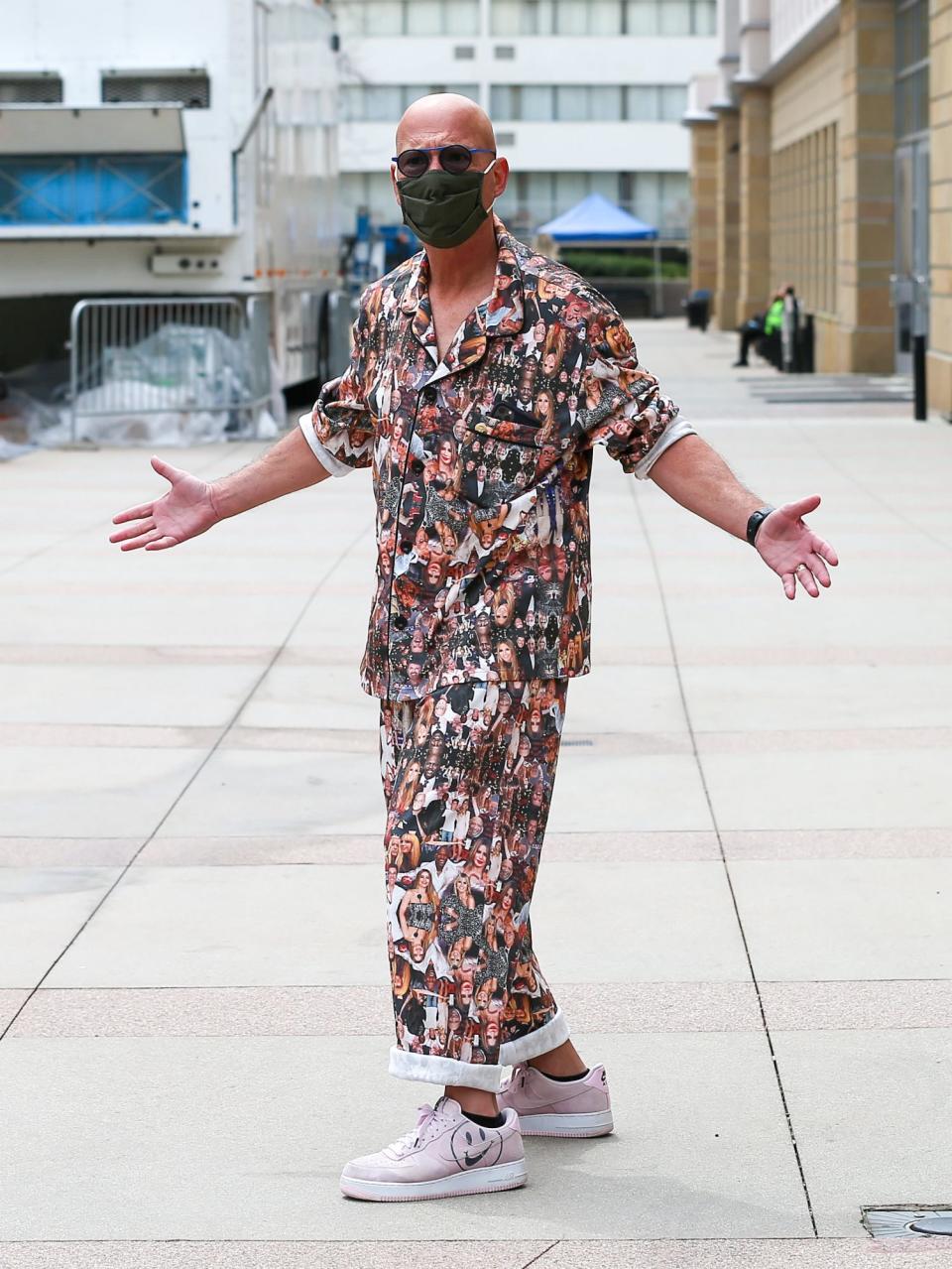 <p>Howie Mandel wears quite the ensemble on Sunday while arriving to a taping of <em>America's Got Talent</em> in L.A.</p>