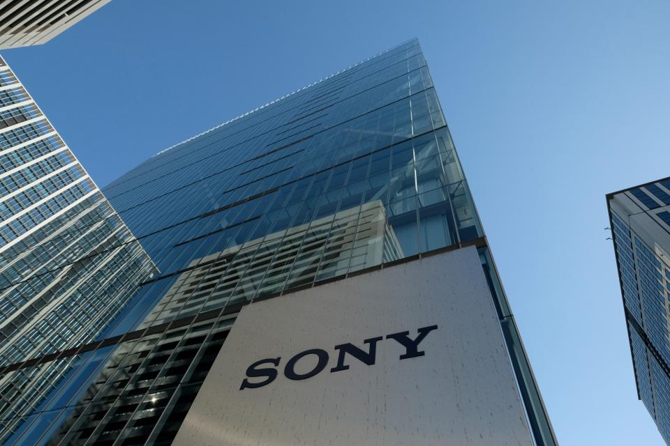 This general view shows the logo of Japan's Sony displayed at an entrance to the company's headquarters in Tokyo on January 23, 2019. - Sony will shift its European headquarters from Britain to the Netherlands to avoid Brexit-related customs issues, but operations at its current UK company will remain unchanged, a company spokesman said on January 23. (Photo by Kazuhiro NOGI / AFP)        (Photo credit should read KAZUHIRO NOGI/AFP via Getty Images)