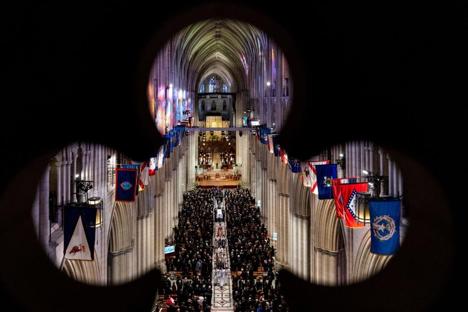 The funeral for Bob Dole at Washington National Cathedral.