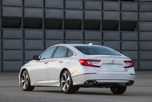 A white 2018 Honda Accord Touring sedan