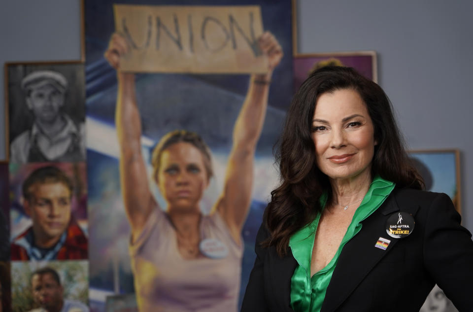 La presidenta del sindicato de actores SAG-AFTRA Fran Drescher posa para un retrato el miércoles 23 de agosto de 2023 en la sede del sindicato en Los Ángeles. (Foto AP/Chris Pizzello)