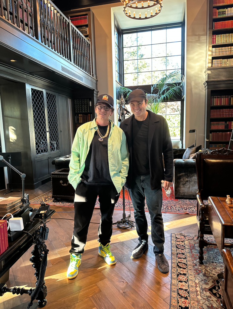 Logic and Seth McFarlane together to record “Self-Medication” (Courtesy JPLA Media)