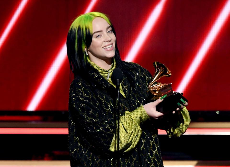 Five star: Eilish swept the board at the 2020 GrammysGetty