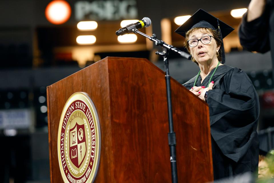 Thomas Edison State University celebrated 50 years of innovation and transforming students’ lives at its 50th Annual Commencement, on Saturday, Oct. 1, at the CURE Insurance Arena in Trenton. This year the university was honored to have Elizabeth "Bette" Ewing, from the Class of 1973, who was the first graduate to cross the stage at the inaugural Commencement on Friday, June 15, 1973, address the graduates.