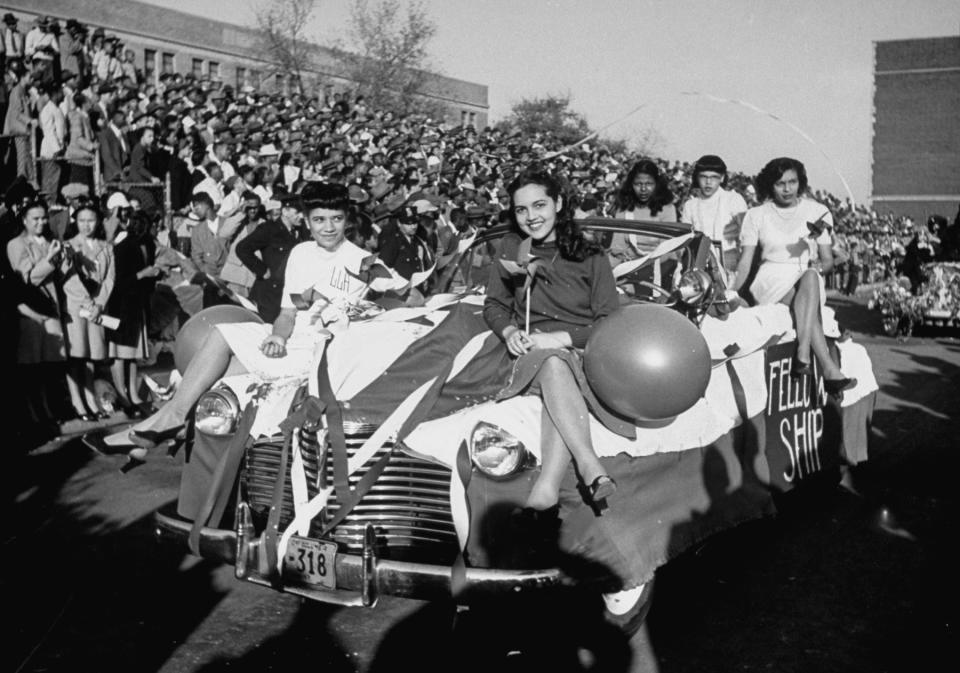 Homecoming parade during football game between Howard University and Shaw College. (Photo by Alfred Eisenstaedt/The LIFE Picture Collection/Getty Images)