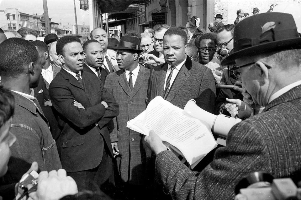 A March 9, 1965 file photo of Dr. Martin Luther King Jr. in Selma, Alabama. King learned from these progressive black preachers who came before him. AP Photo, File