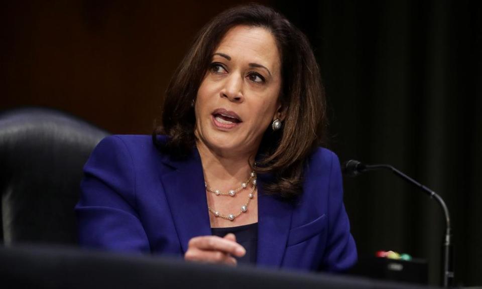 Kamala Harris speaks during a senate judiciary committee hearing in Washington DC in June.