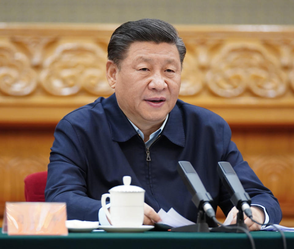 Chinese President Xi Jinping delivers an important speech in Beijing. 