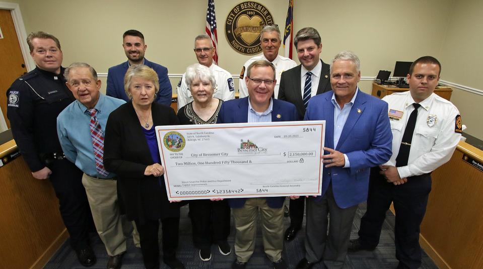 Bessemer City announced that they were given over $2 million from the state of North Carolina during a press conference held Friday, Oct. 27, 2023, at Bessemer City City Hall.