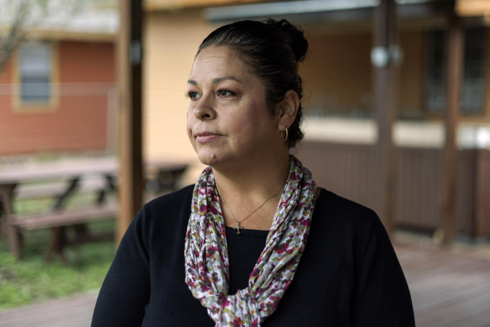 Children's Defense Fund program director Graciela Camarena poses for a photo in Pharr, Texas, Monday, Nov. 13, 2023. Graciela assists community members with filling out SNAP and Medicaid forms for their families as the state reviews Texans' eligibility. Some 1 million people have already lost Medicaid coverage. (AP Photo/Michael Gonzalez)