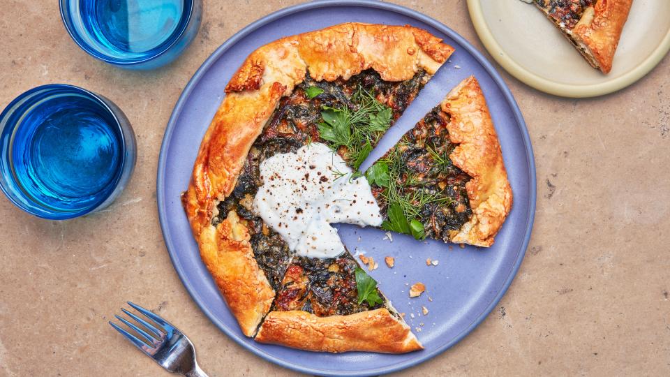 Olive Oil Galette With Spicy Greens