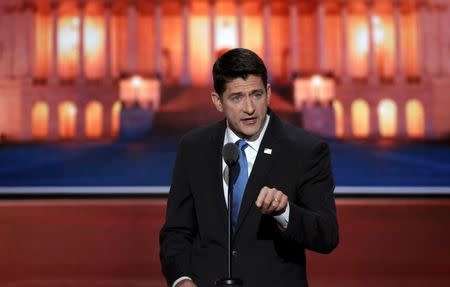 Speaker of the U.S. House of Representatives Paul Ryan (R-WI) speaks at the Republican National Convention in Cleveland, Ohio, U.S. July 19, 2016. REUTERS/Mike Segar