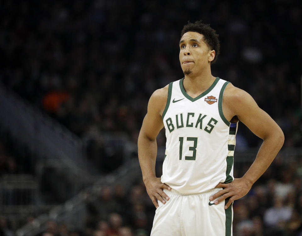 Bucks guard Malcolm Brogdon is expected to play limited minutes in Game 5. (AP)